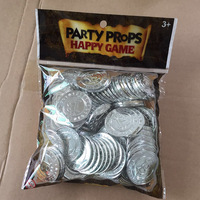 Koin Plastik Emas Perak BTC Grosir untuk Perlengkapan Pesta dan Permainan Seru, Token B Koin Plastik untuk Kerajinan