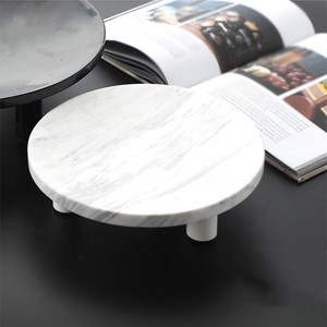 Vassoio Treppiede Moderno in Marmo Stonekocc, Decorazione Multifunzione per Cucina, Soggiorno, Hotel - Product Image 4