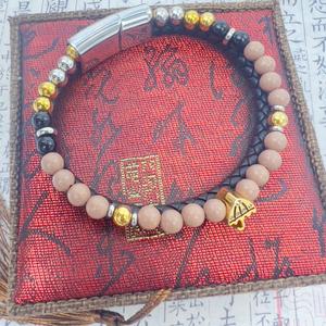 Groothandel Dubbellaags Gevlochten Echt Lederen Armband Traditionele Natuurlijke Chinese Geneeskunde Armband Roestvrijstalen Sluiting - Product Image 4