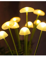 Lampe champignon en silicone à 6 têtes pour extérieur, jardin, cour, décoration d'ambiance, lampe de pelouse, transfrontalière, à énergie solaire