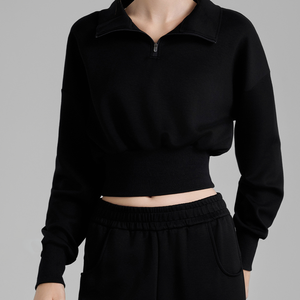 Women's <b>half</b>-<b>zip</b> outerwear sports <b>sweatshirt</b> with collar yoga wear - Product Image 6