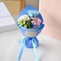 Bouquet de roses en savon transparent portables style Ins, fleurs de savon faites à la main, emballage cadeau pour la Saint-Valentin et Thanksgiving