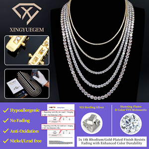 Meilleur <span class=keywords><strong>Prix</strong></span> Bijoux Hip-hop Collier Tennis Iced Out en Argent Sterling S925 2mm 3mm 4mm 5mm 6mm avec Diamants et Moissanite VVS - Product Image 3