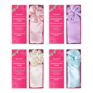 Wanmei Hairdressing Comb Gift Set Imitation Silk Scrunchies Hair Care <b>Tools</b> <b>Smoothing</b> For Styling And Protection - Product Image 1