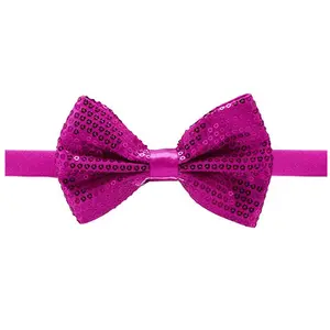 O008 Sequin bow tie Children's beaded bow men's and women's stage show luminous bow tie solid color in stock