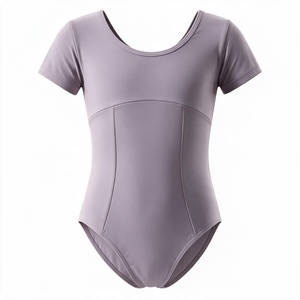 Justaucorps de danse pour femmes à manches courtes, t-shirt de ballet moulant, unitard d'entraînement, tenue de scène - Product Image 6