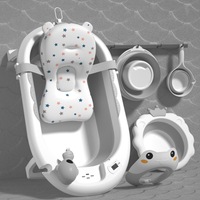 Ensemble de 6 baignoires pliables pour bébé, pour spa bébé, pour la salle de bain, en plastique, pour le lavage et la douche des enfants, baignoire bébé