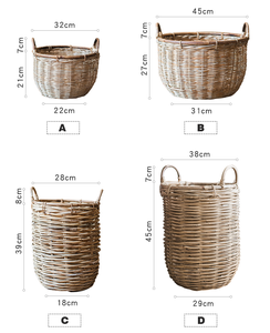 Panier à linge en rotin naturel tissé à la main de grande capacité, écologique, pour la salle de bain, rangement de vêtements, linge sale - Product Image 6