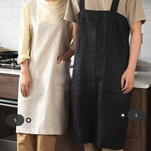 Tablier en lin 100% avec 2 poches à dos croisé pour cuisine café Bar <span class=keywords><strong>Studio</strong></span> - Product Image 5