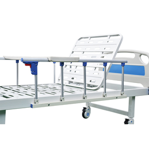 Lit d'hôpital manuel de haute qualité à <span class=keywords><strong>2</strong></span> manivelles et 1 fonction, en acier laminé à froid, capacité de 230 kg, garantie d'un an - Product Image 2