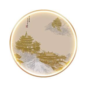 Pintura Decorativa Redonda con Temática de Paisaje y Ático, Equipada con Lámparas de Pared LED, Adecuada para Sala de Estar y Pasillo - Product Image 5