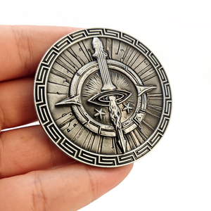 عملات تذكارية معدنية مخصصة ثلاثية الأبعاد بشعار محفور مطلية بالفضة العتيقة بأشكال متنوعة هدايا تذكارية - Product Image 2