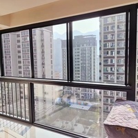 Grandes fenêtres coulissantes modernes en aluminium, double triple vitrage, isolation thermique et phonique, moustiquaire à impact d'ouragan pour villas et maisons