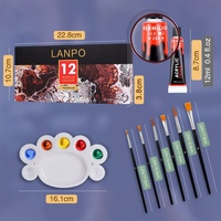 Ensemble de peinture acrylique professionnelle 12/24/36 couleurs, non toxique, pour artistes et enfants, 12ml/60ml, pour verre, papier et toile, emballage en boîte
