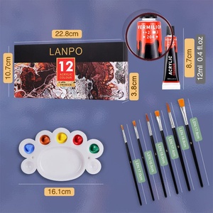 Juego <span class=keywords><strong>de</strong></span> <span class=keywords><strong>Pinturas</strong></span> Acrílicas Profesionales 12/24/36 Colores, No Tóxicas, para Artistas y Niños, 12ml/60ml, para Vidrio, Papel y Lienzo, en Caja - Product Image 4