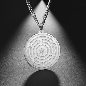 Collana in Acciaio Inossidabile con Ruota di Ecate e Strofalo di Ecate, Gioiello per Stregoneria, Potere, <span class=keywords><strong>Luna</strong></span>, Notte e Magia, Dea della Kabbalah - Product Image 1