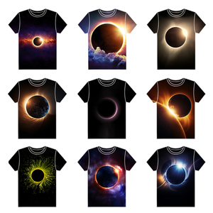 Camiseta Eclipse 2024 al por Mayor para Hombre, Personalizada con Logotipo 3D, Impresión a Todo Color, Talla Grande, Tejido Transpirable, Estilo Casual Urbano, 100% - Product Image 2
