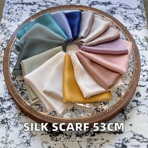 Wholesale Ladies 53*53cm Square Satin Silk <b>Scarf</b> Shawl Headscarf Neckerchief <b>Head</b> Wraps for <b>Women</b> Summer Solid Pattern - Product Image 2