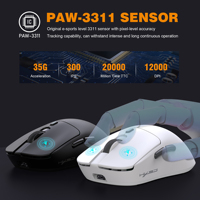 Kedatangan Baru HXSJ T68 1000Hz Tri Mode Mouse Game 3D Ringan 500mAh Dapat Diisi Ulang 12000DPI Dapat Disesuaikan USB Optik Kanan