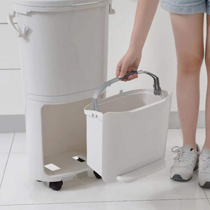 Cubo de basura clasificado de plástico largo vertical funcional y de clasificación de dos pisos de diseño más nuevo para el hogar - Product Image 1