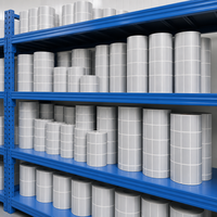 Rouleaux d'étiquettes vierges en PET argent mat, personnalisables, autocollants, résistants à l'eau et à l'huile, découpés sur mesure, multi-tailles, pour codes-barres et étiquettes de prix pour la vente au détail