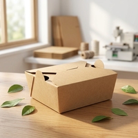 Boîte à frites en papier kraft, gobelet en papier jetable en forme de cône pour les collations, la restauration rapide à emporter