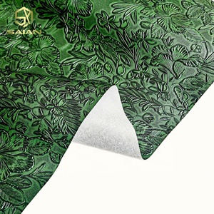 31 Colors 3D <strong>Large</strong> Floral Embossed PVC Synthetic Leather Fabric for Bags Shoes Handbags Luggage Accessories - Product Image 2