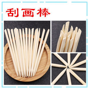 แปรงทาสีไม้ไผ่แบบปลายแบนสองด้าน สำหรับงานศิลปะทรายและงานขูดตกแต่ง - Product Image 5