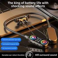 Nouveaux écouteurs sans fil à tour de cou avec écran LCD, casque audio sport avec micro pour karaoké