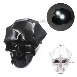 Phare universel personnalisé en forme de crâne LED, pour Harley, Honda, Yamaha, Suzuki, il peut avoir un éclairage à LED, 28-43mm - Product Image 5
