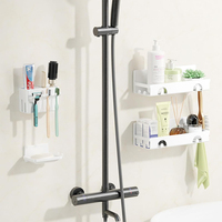 Paquete de 4 estantes de acero para montar en la pared, soporte para jabón, accesorios de baño, kit de estantes de esquina para ducha