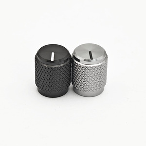 Bouton de capuchon de commande rotatif en aluminium noir 13X16mm 6.35mm 1/4 "avec pointeur gris pour pédale d'effet - Product Image 1