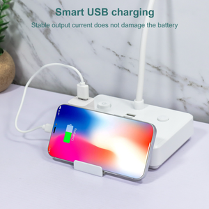 Multiprise électrique américaine LD-4 110V 10A 2000W avec lampe LED et support pour téléphone portable, 2 ports USB-A et 3 prises AC - Product Image 3