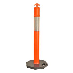 115cm T-Top Bolard Delinator HDPE交通プラスチック警告ポスト黒ゴムベース - Product Image 2