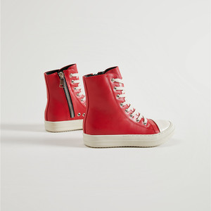 Moda 2023 donne <span class=keywords><strong>rosse</strong></span> popolari scarpe casual firmate suola spessa sneakers in pelle con lacci traspiranti alte - Product Image 5