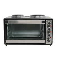 32L Elektrischer Tischkonvektionsofen mit Zwei Kochplatten Pizza-Toaster-Funktionen Einstellbarer Thermostat für den Haushalt