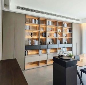 Meubles de bureau à domicile, bibliothèque moderne sur mesure, bibliothèque en bois, armoire de rangement, design de fabrication, bibliothèques, étagères - Product Image 2