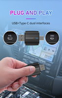 Çift bağlantı noktası USB + tip-c kablosuz Carplay adaptörü BT5.4 Wifi6 oto GPS navigasyon Android arabalar ve Carplay ile uyumlu