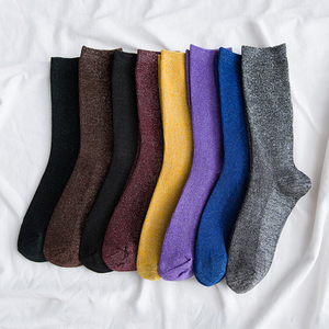 <span class=keywords><strong>Calze</strong></span> a Tubo da Donna All'Ingrosso, Nuovi Arrivi, <span class=keywords><strong>Calze</strong></span> Slouch a Righe Verticali Dorate, <span class=keywords><strong>Calze</strong></span> in Cotone Glitterate e Lucide per Donne - Product Image 3