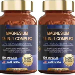 Complejo de Vitaminas y Minerales ODM12 en 1, Complejo de Magnesio de 700 mg, Mejora la Absorción Sinérgica, Relajación Muscular, Cápsulas de Magnesio - Product Image 2