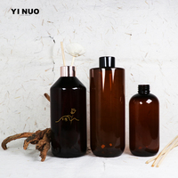Großhandel 250ml 500ml Leerer schwarzer Plastik diffusor Home Duft flasche Reed Diffusor Aroma flasche Silber Bernstein kappe