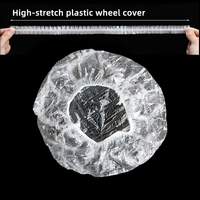 Housse de protection universelle jetable en plastique pour pneus de voiture JIJID avec bande élastique robuste, sac de protection de roue en PE pour réparation automobile et detailing