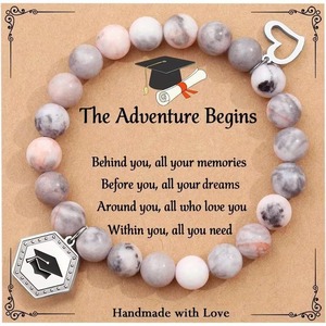 Graduation Jewelry Gift Crystal <b>Beaded</b> <b>Bracelets</b> Graduation <b>Beaded</b> Colorful Gemstone <b>Bracelet</b> Graduation Jewelry - Product Image 2