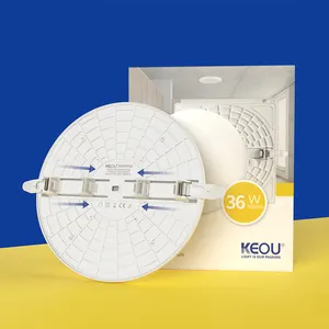 Keou luz de led inteligente regulável, 18w, painel redondo, tamanho ajustável, sem moldura