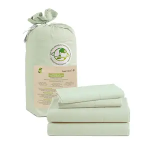 100% Organic Cotton Sheets Set Pure Long Staple Percale Weave Soft Bedding Sheets for Bed Breathable Fits Mattress