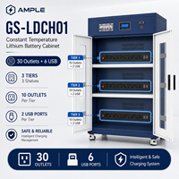 Gabinete de Carga y Almacenamiento de Baterías de Litio a Temperatura Constante, de Acero, con Doble Puerta, 30 Tomas de Corriente y 6 Puertos USB, para Laboratorio y Fábrica, B2B