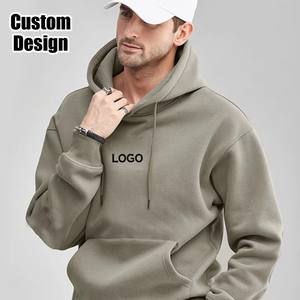 High Quality Heavyweight <b>Men</b> Oversize Hoody Pullover Unlined Fluff Lining Hoodies Custom Print Logo <b>Thick</b> <b>Fleece</b> Hoodies for <b>Men</b> - Product Image 1