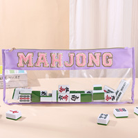 Sacs de Mahjong de Luxe Modernes Brodés Unoke MJ065 en PVC pour 4 Joueurs, Grande Capacité, Multicolores, Résistants à l'Eau - Vente en Gros