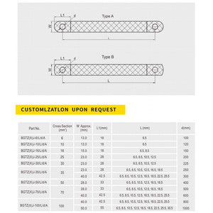 Tùy Chỉnh Linh Hoạt Bện Jumper Dây Đeo Bện Đồng Kết Nối <span class=keywords><strong>Busbar</strong></span> Dây Bện Xe Buýt Thanh Cho Truyền Tải Điện Pin <span class=keywords><strong>Busbar</strong></span> - Product Image 5