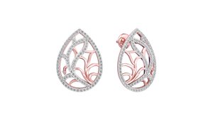 Lujoso 10K 14K 18K oro laboratorio cultivado diamante Natural pendientes colgante cadena para mujeres para fiestas bodas oro rosa - Product Image 4